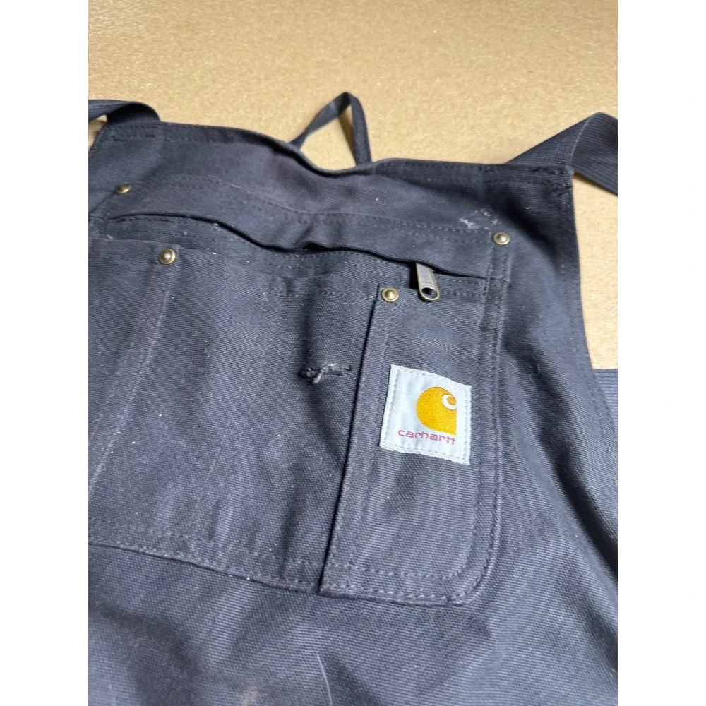 Carhartt Duck Apron Black Cotton Canvas Tool Pockets 103439-001 Mens OS
