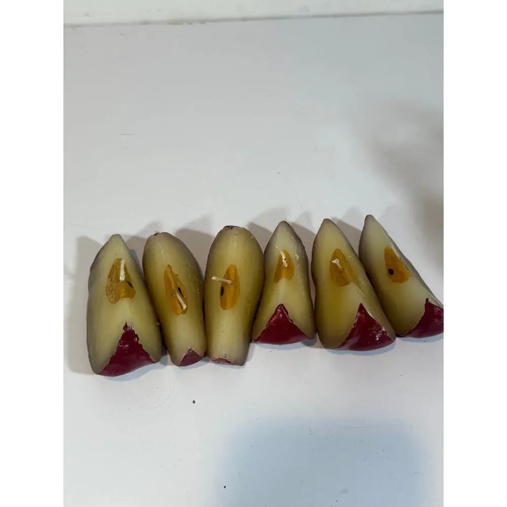 set of 6 unscented apple slices candles unburned