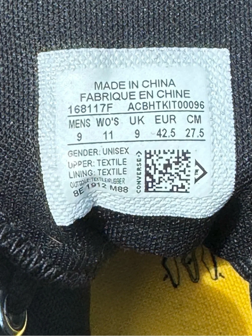 Unisex Converse Chuck Taylor Smiley High-Top Sneakers in Black & Yellow
