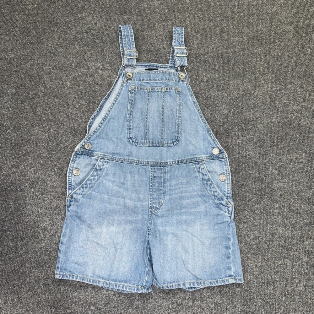 Gap Kids Girls Denim Shortalls Overalls Size M  Light Wash Summer Casual Cute