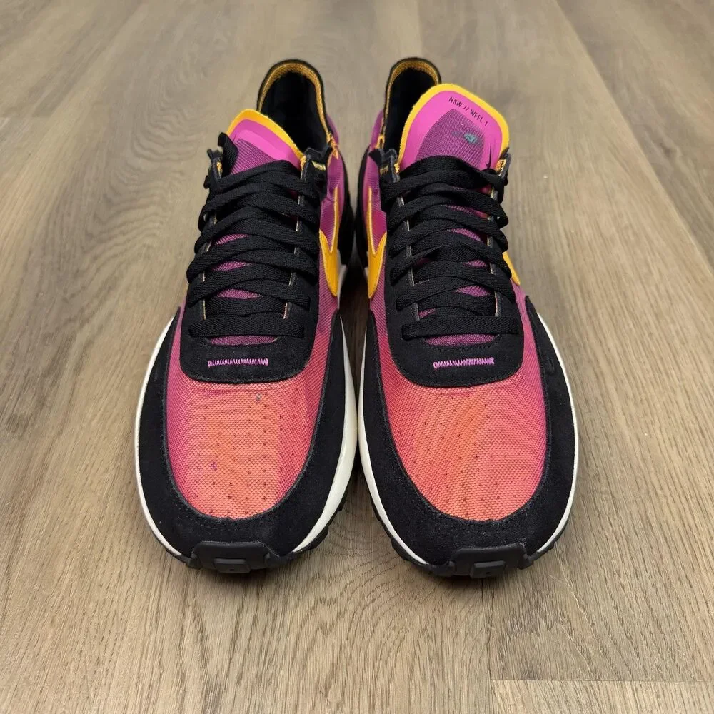 Nike Waffle One Shoes Mens Size 12 Pink Orange Yellow Mesh DA7995-600 Sneakers