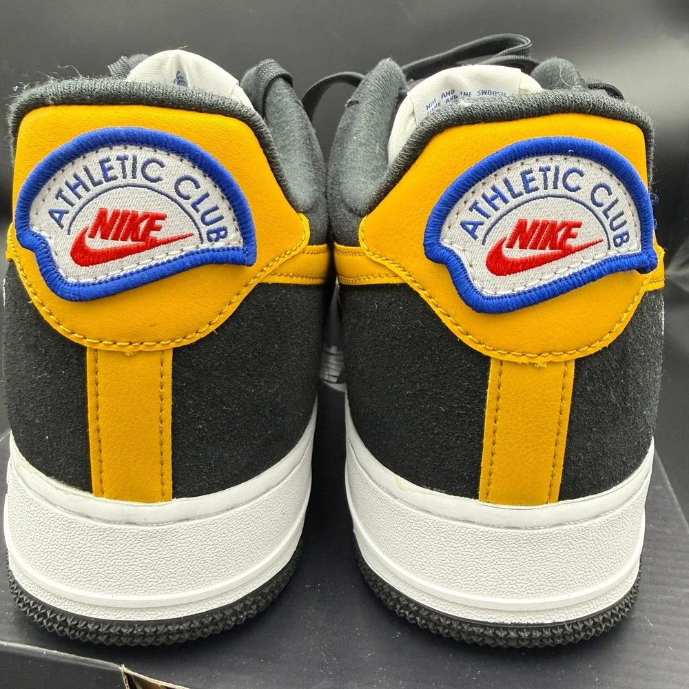 Nike Air Force 1 07 LV8 Athletic Club Black Dark Sulfur DH7568-002 Mens 11.5