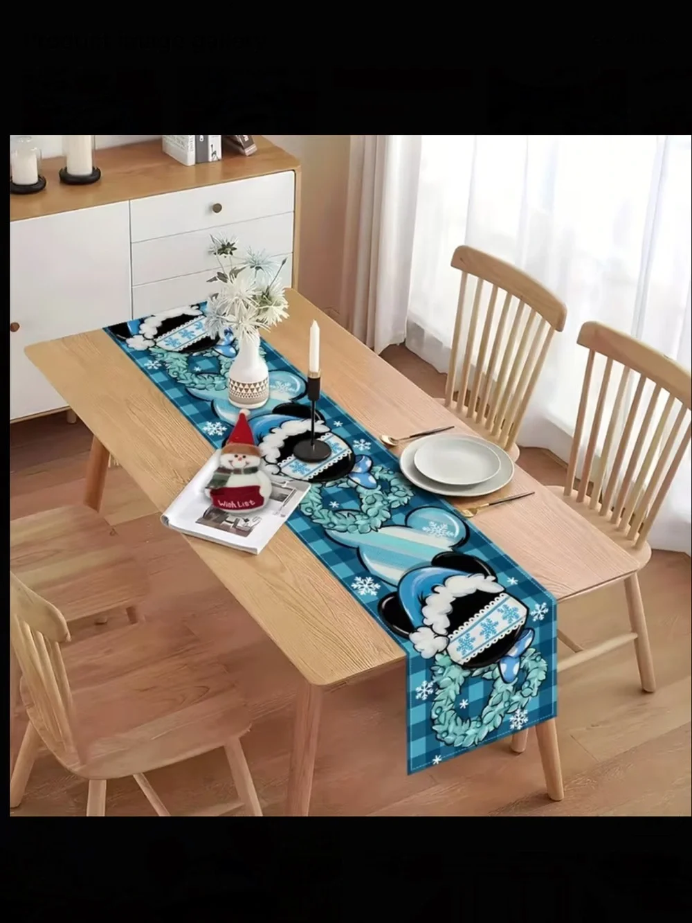 Winter Mickey Ears Table Runner