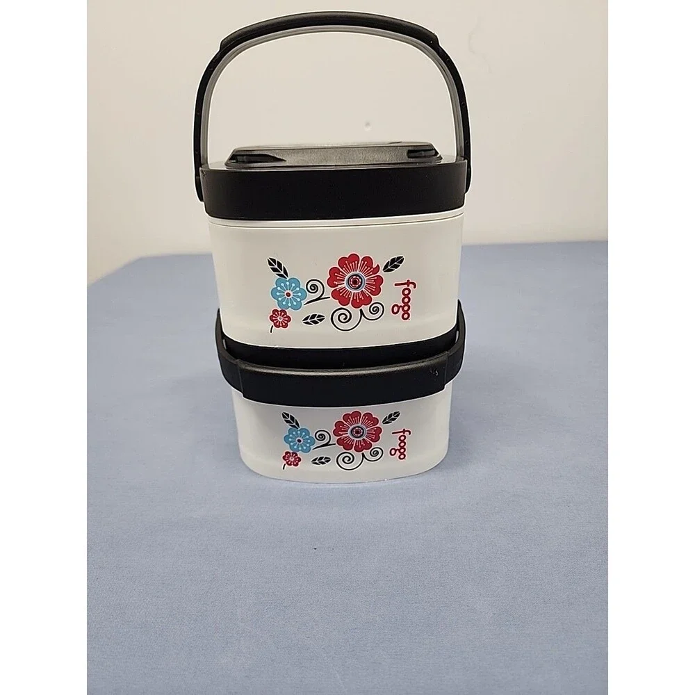 Foogo By Thermos 12 Oz. Stackable Bento Containers Set Of 2 In Poppy Patch 2012