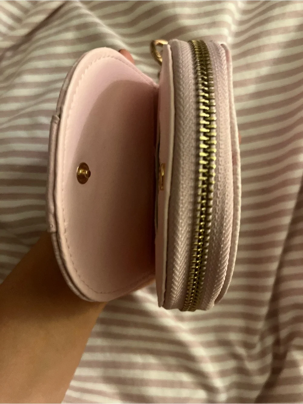 Juicy Couture Pale Pink Monogram Coin Wallet with Gold Logo