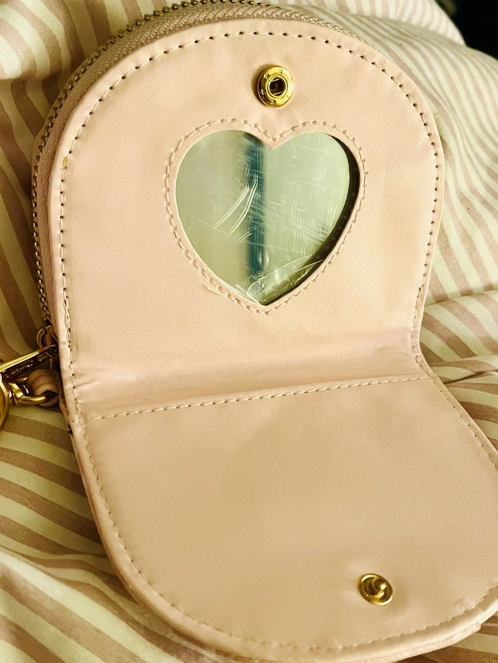Juicy Couture Pale Pink Monogram Coin Wallet with Gold Logo