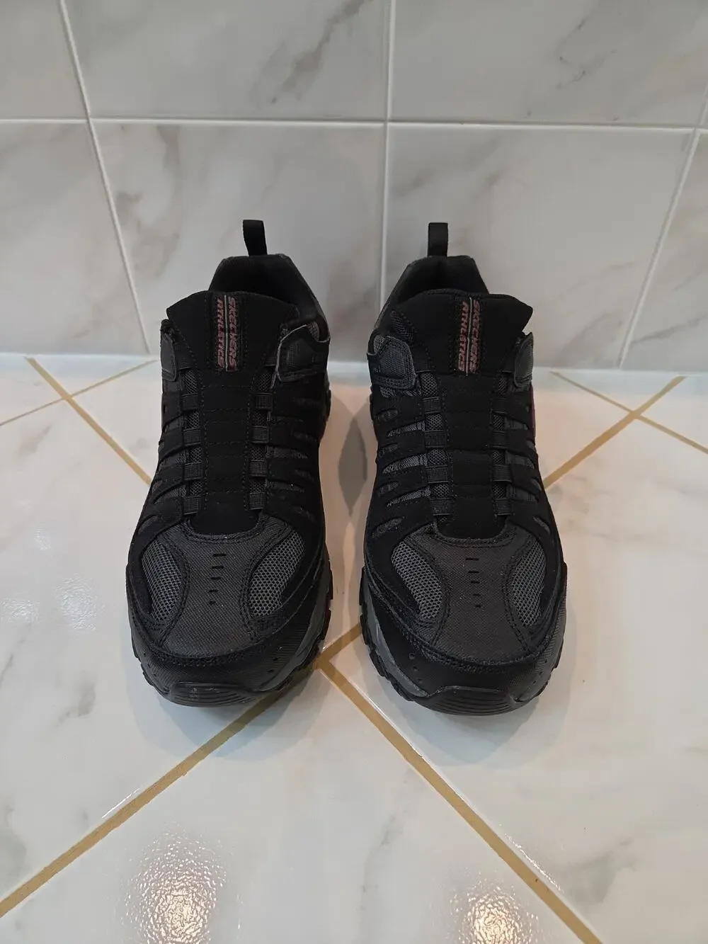Skechers Mens After Burn Memory Fit Sneaker Black Sz 11