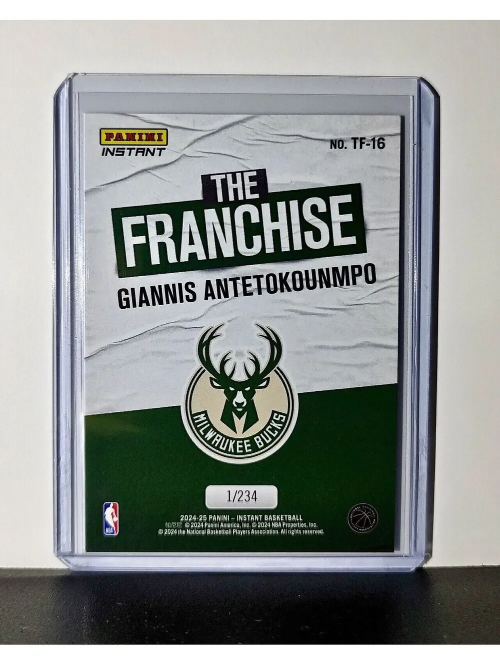 Giannis Antetokounmpo 2024-25 Panini The Franchise NBA #16 Card Bucks 1/234