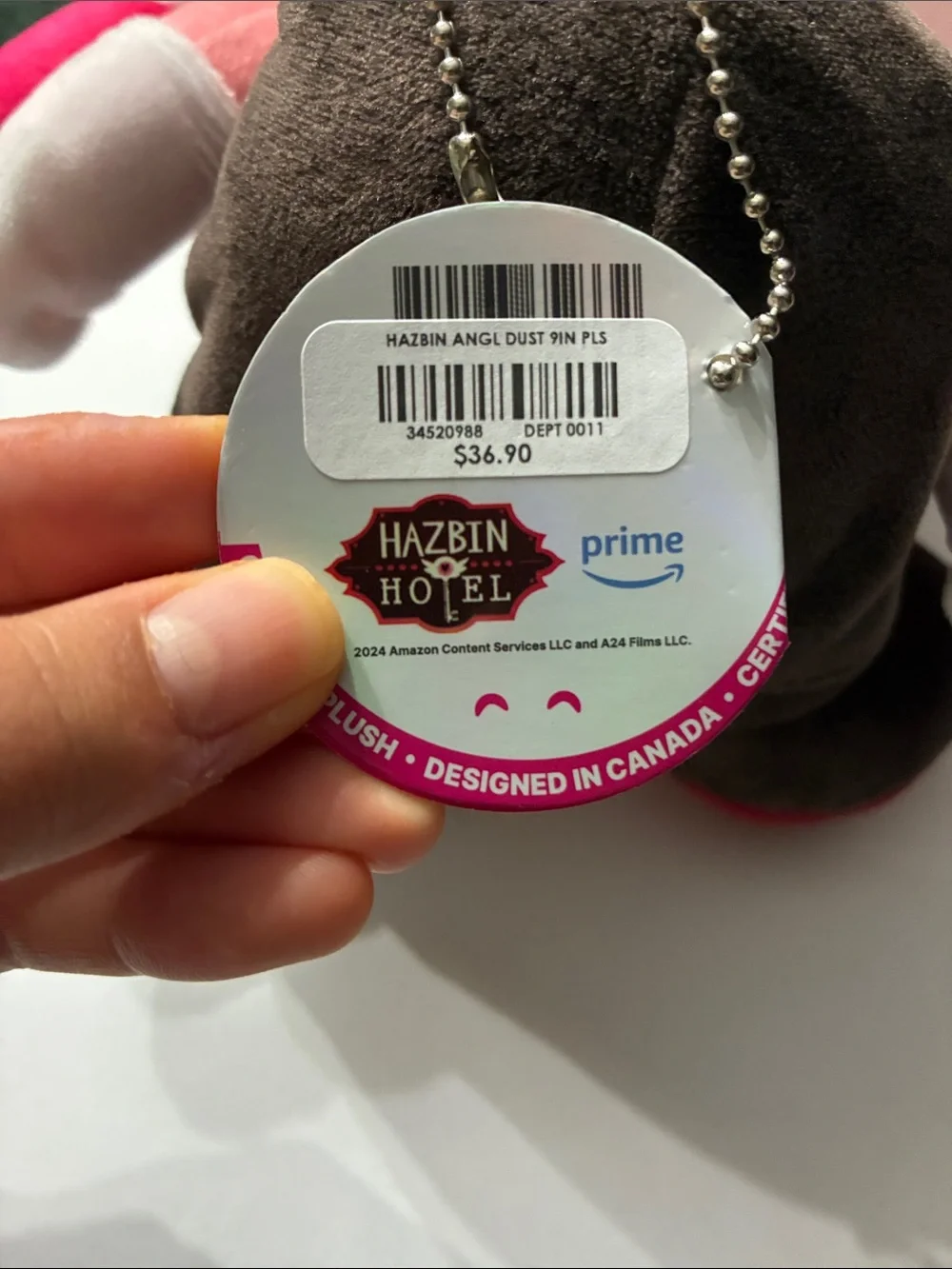 NWT Angel Dust from Hazbin Hotel Officially Licensed Plush