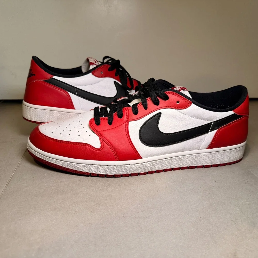 Air Jordan 1 Retro Low OG Chicago Mens 16 Red White Black 705329-600 2016 Clean