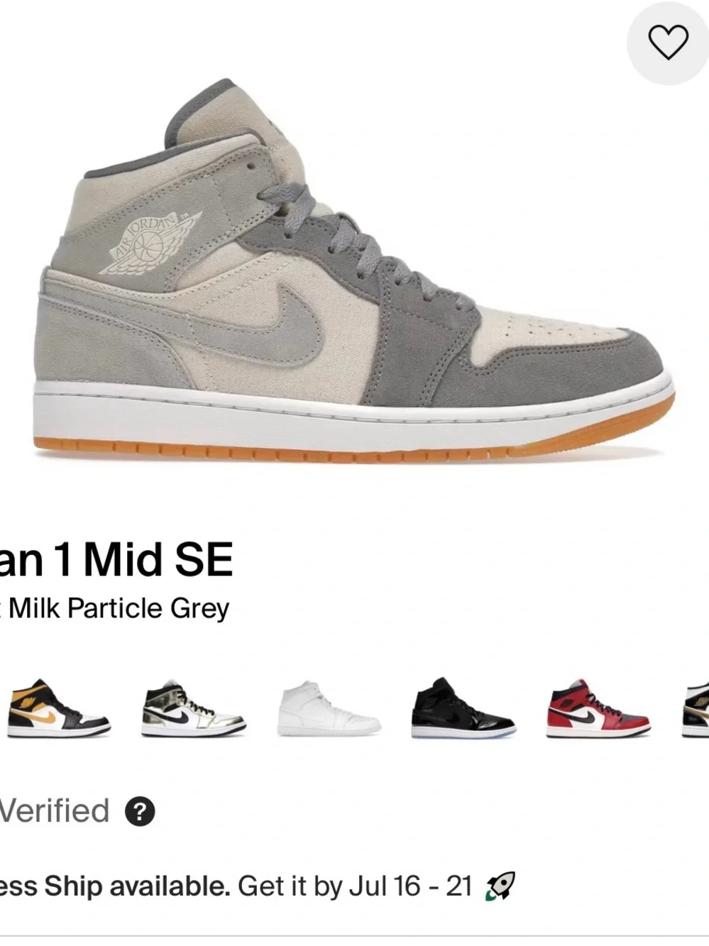 Air Jordan 1 Mid SE Men’s Sneakers in Particle Beige & Grey