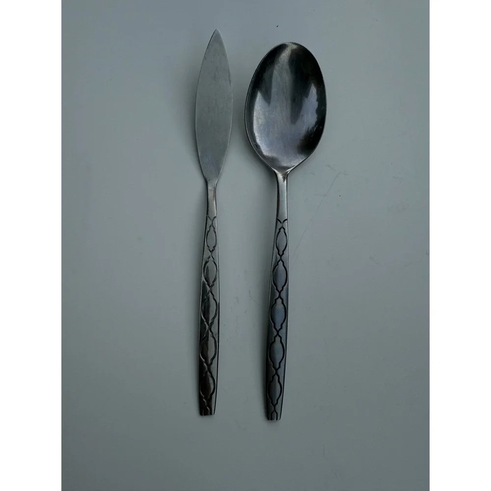 Oneida Northland Caledonia Stainless Korea Spoon Butter Knife Speader MSM VTG