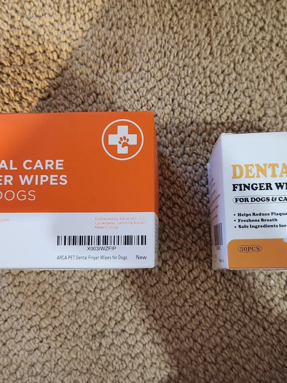 ARCA PET Dental Finger Wipes for Dogs - Orange & White Box