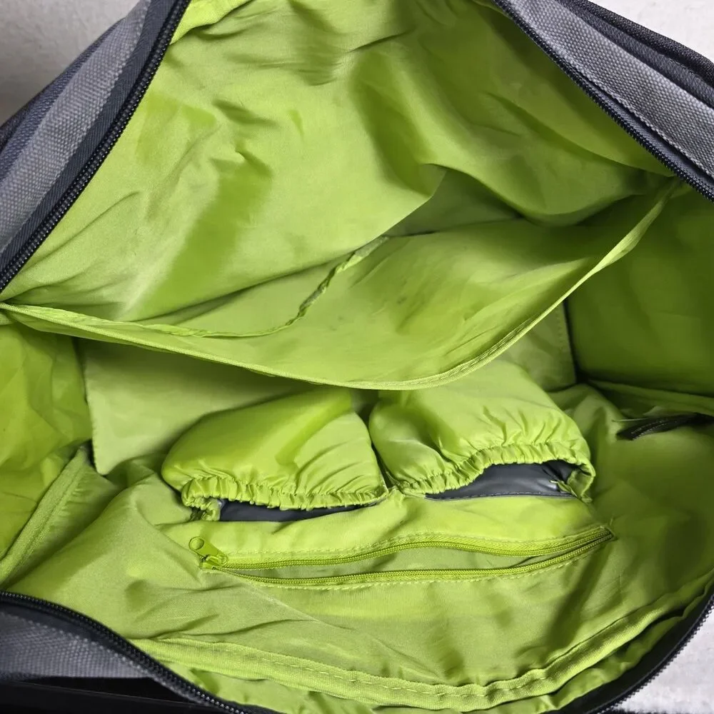 EDDIE BAUER Water Resistant Bag Green Gray & Black Large Diaper Bag