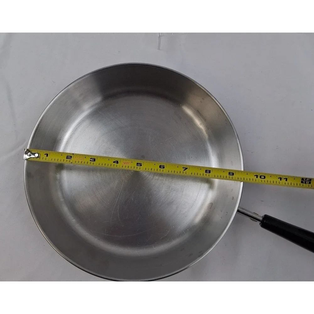 Revere‎ Ware 2059 Stainless Steel Vintage 9 Inch Fry Pan Korea Black Handle