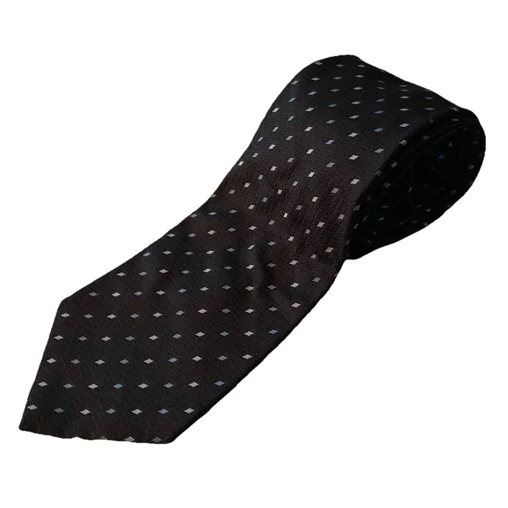 Nautica‎ Mens Blue&Gray Geometric 100% Silk Neck Tie 58