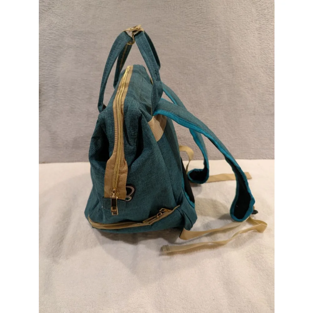 V-Coool Professional Cooler Bag Baby Bag Teal Beige Cooling Pocket Tote Backpack