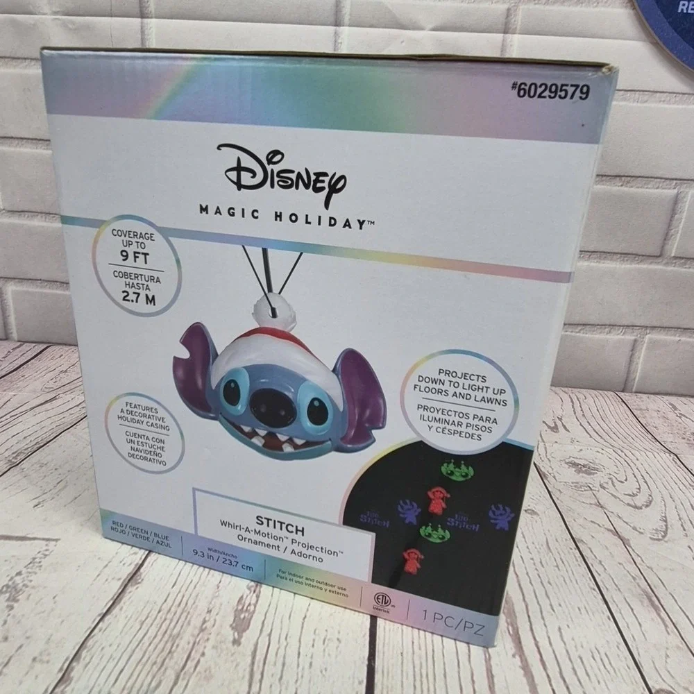 Disney Magic Holiday Stitch Whirl-a-Motion Hanging Projection Ornament NEW