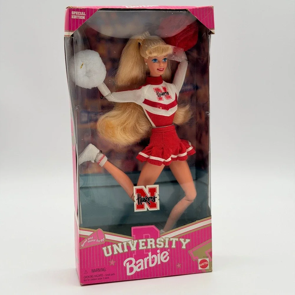 Mattel University Barbie Nebraska Huskers Special Edition Cheerleader Doll 17193