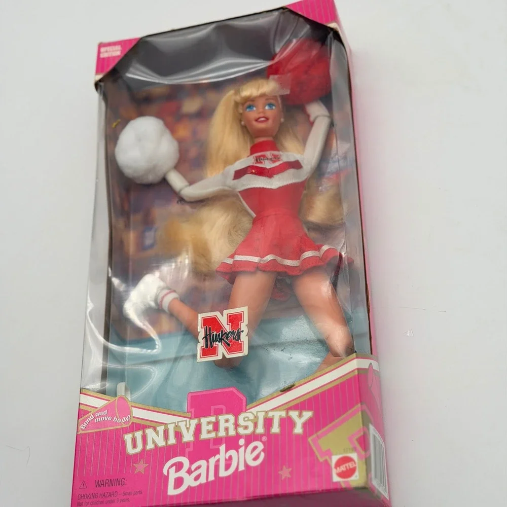 Mattel University Barbie Nebraska Huskers Special Edition Cheerleader Doll 17193