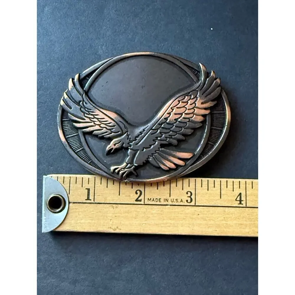 Vintage Soaring Eagle Bronze Tone Belt Buckle Patriotic Americana Western Rodeo