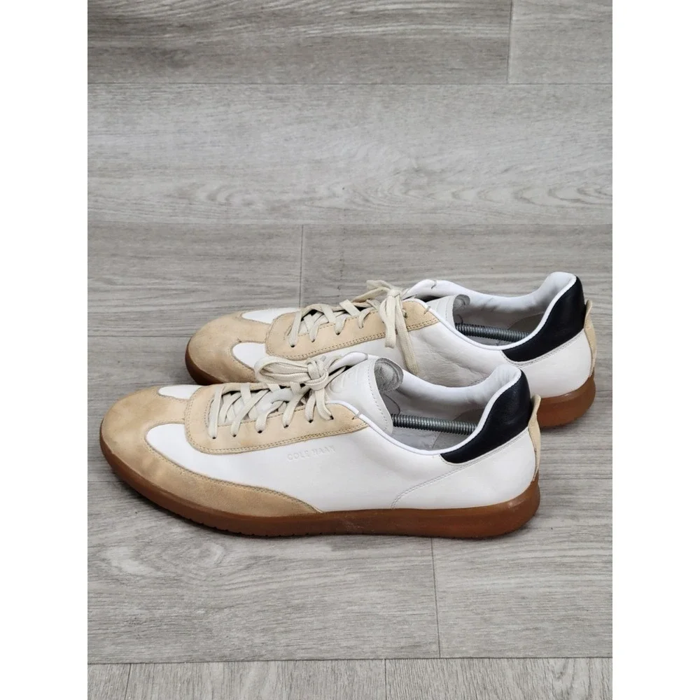 Cole Haan Men's Grandpro Turf Sneaker Ivory Tumbled-Stone Suede Mens Size 13 M