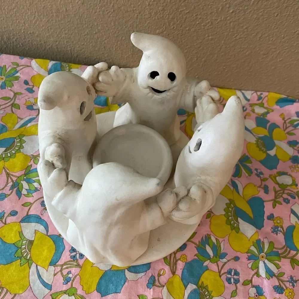 PENCO Vintage Four Ghost Candle Ceramic Holder