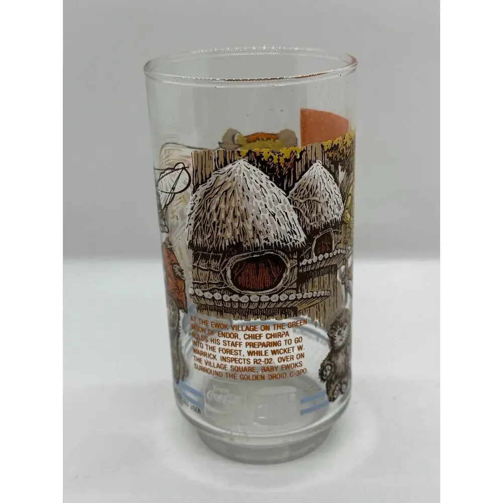 Vintage 1983 Star Wars Return of the Jedi Burger King Glass - Ewok Village