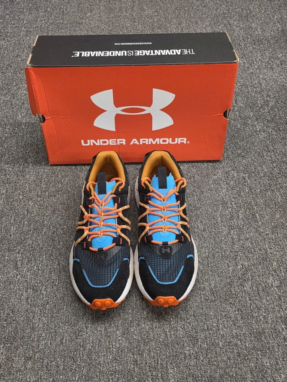 Under Armour Men's Fat Tire Venture Pro Black Phoenix Fire Orange Size 13