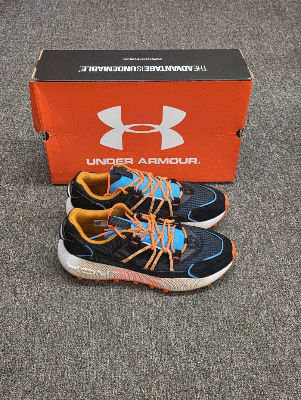 Under Armour Men's Fat Tire Venture Pro Black Phoenix Fire Orange Size 13