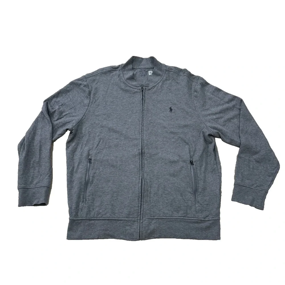 Polo Ralph Lauren Men's Jersey Baseball Jacket; Grey; Pony‎ Logo; Size 2XL