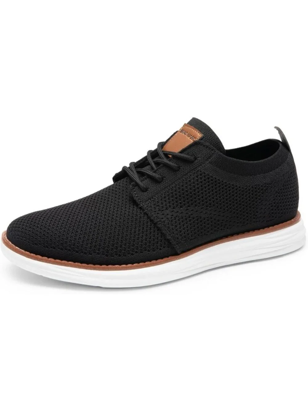 Men's Black Mesh Knit Flex Breeze Lightweight Casual Lace-Up Walking Sneakers