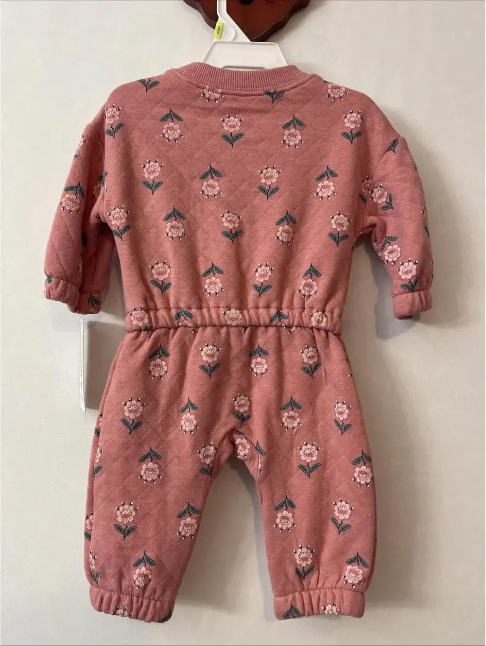 Carters Girls 3 Months Pink Floral Elastic-Waist Cotton Jumpsuit NWT! MZZ8