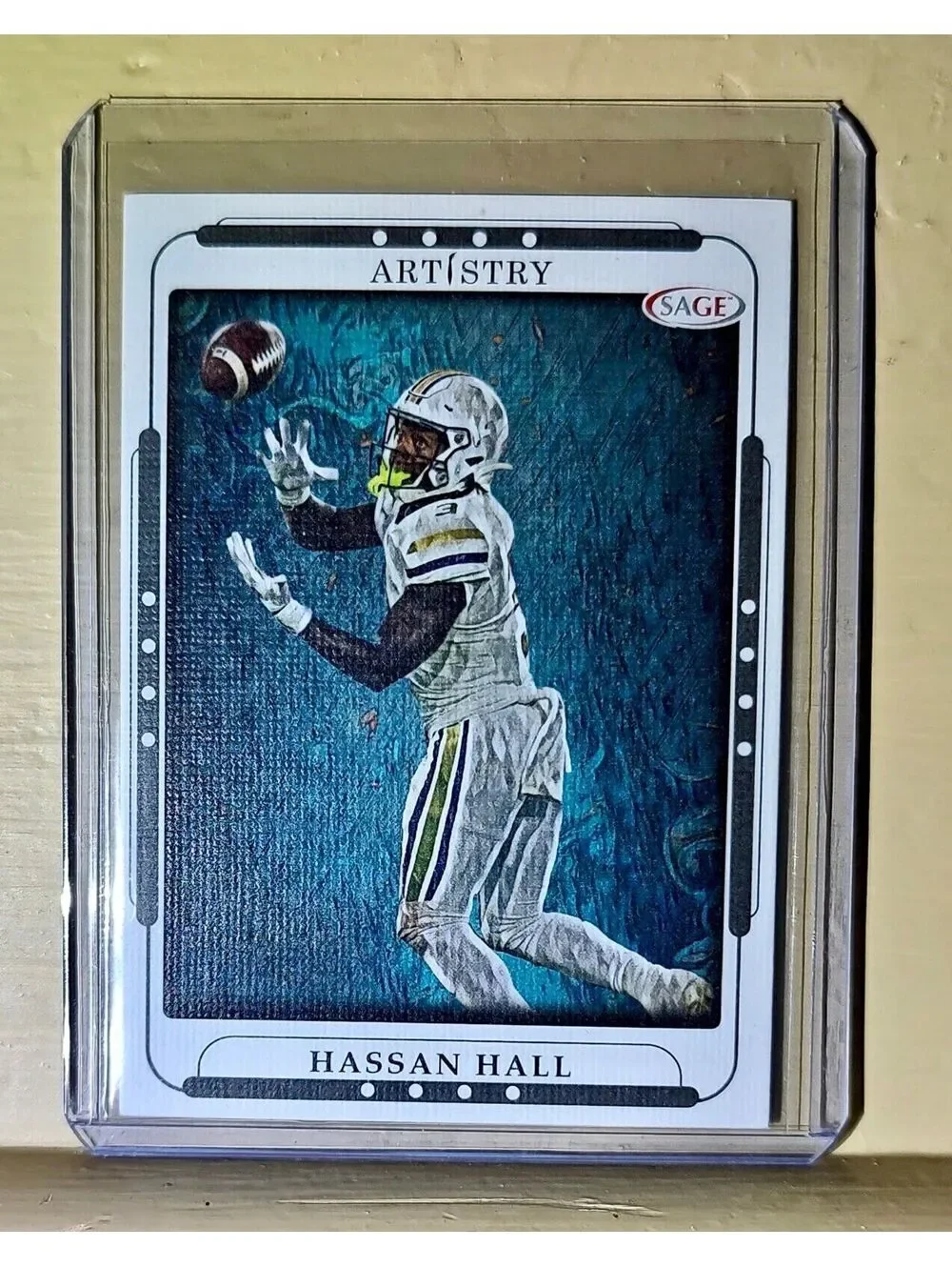 Hassan Hall 2023 SAGE NFL Artistry Canvas Football #52 Card
