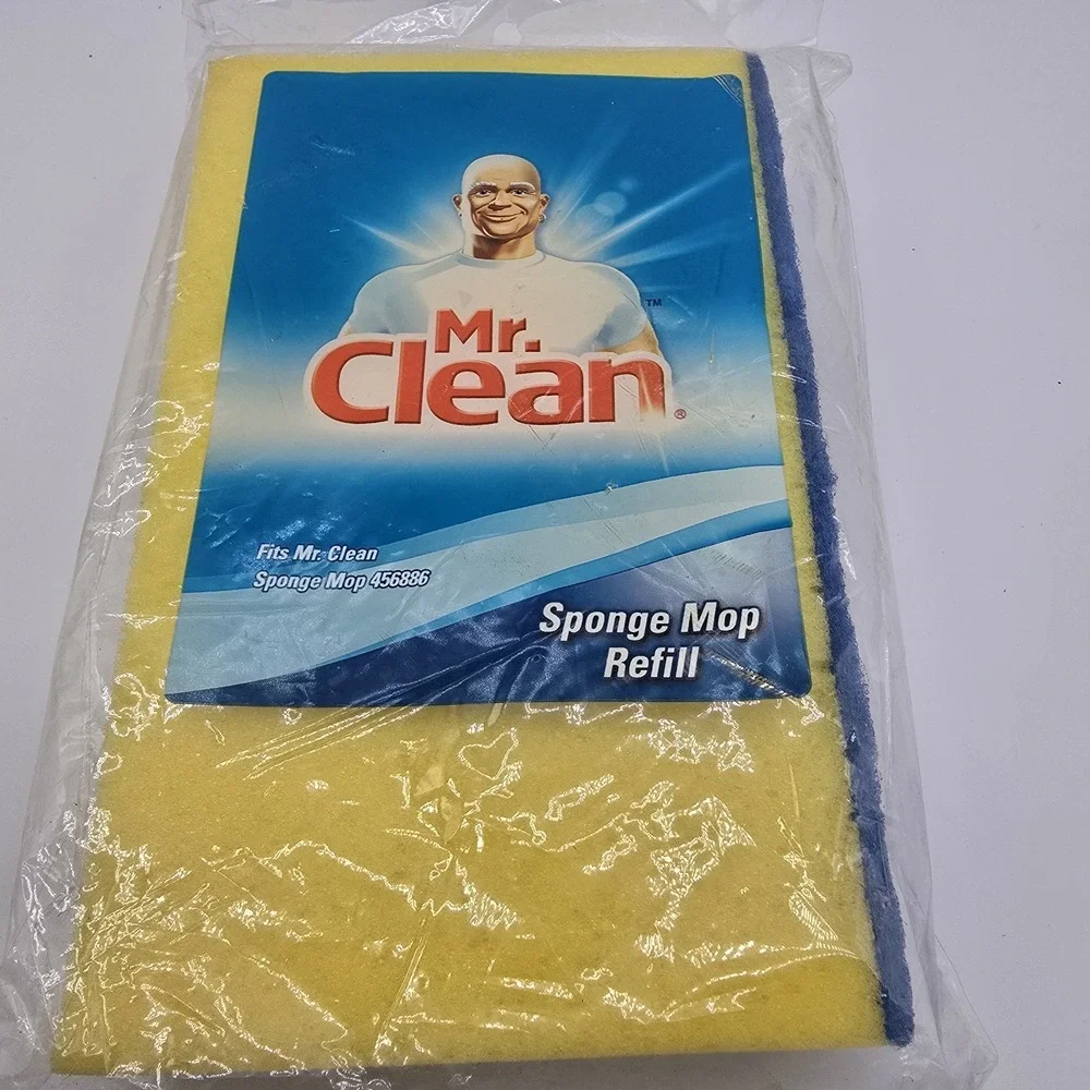 Mr. Clean Sponge Mop Refill 456886 Snap On‎ Snap Off  Yellow Replacement