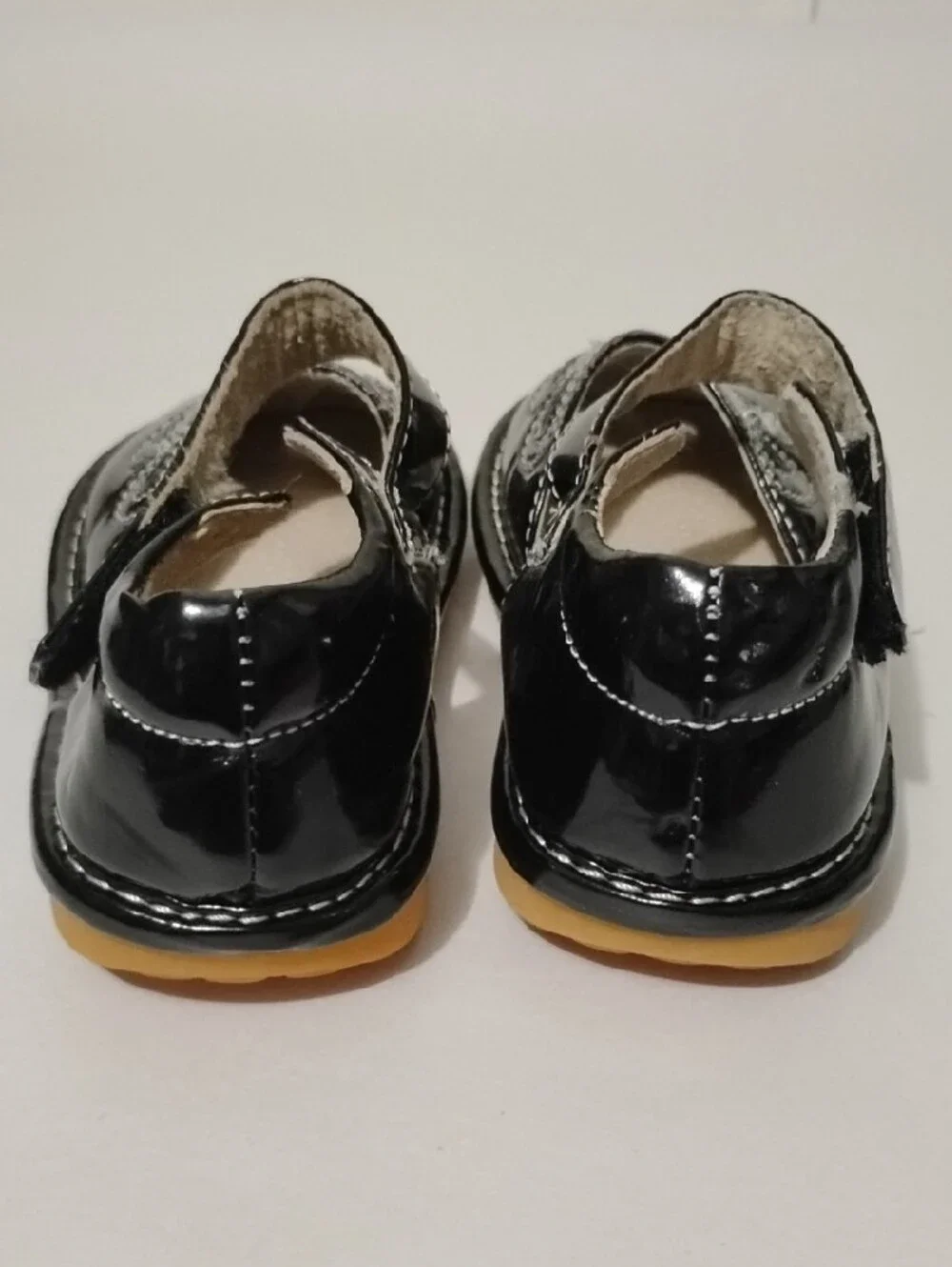 Little Mae's Kids 7 Black Patent Mary Jane Squeaky Alligator Logo Sole Shoe