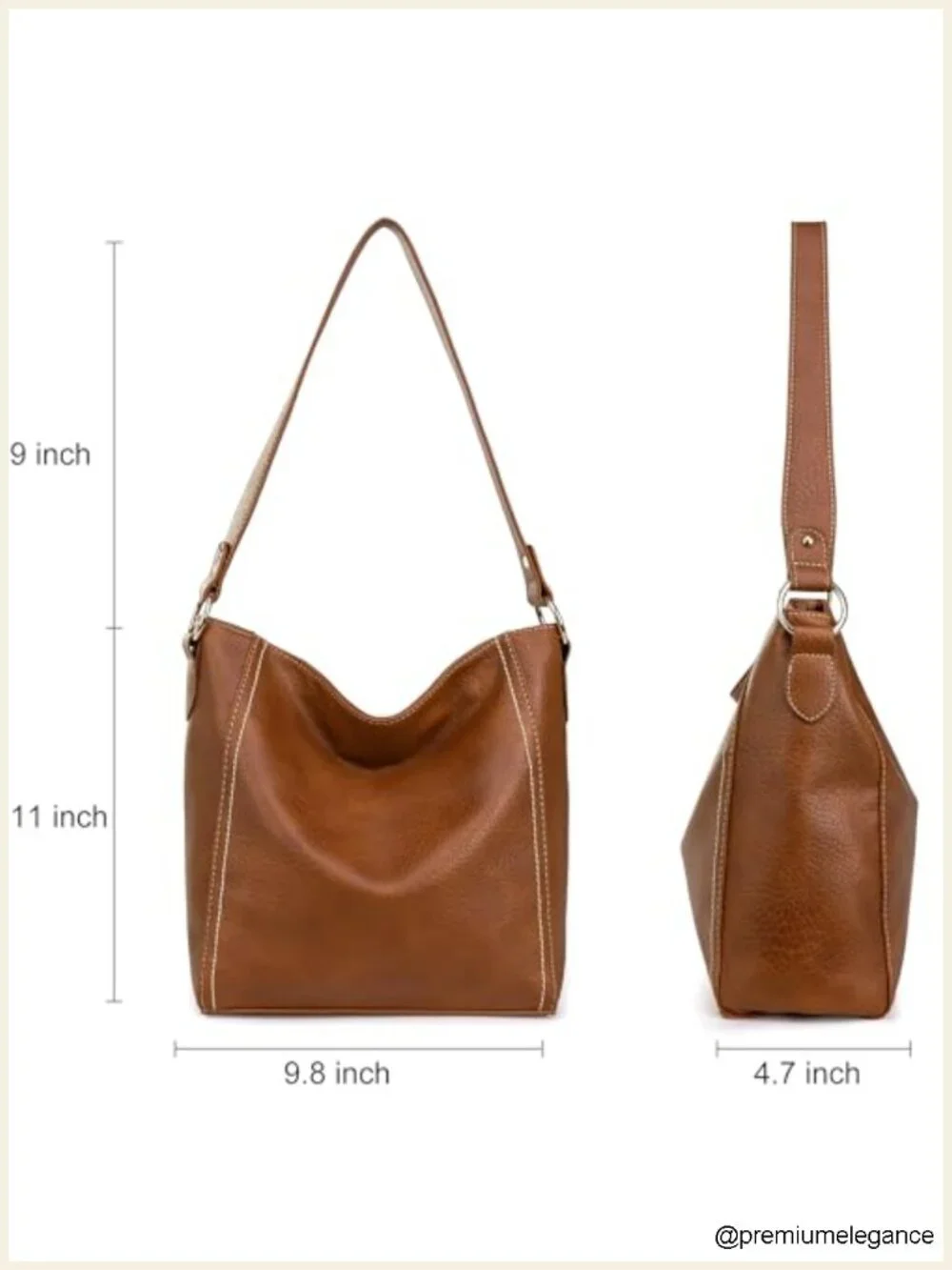 Trendy Soft Vegan Leather Hobo Shoulder Purse Handbag