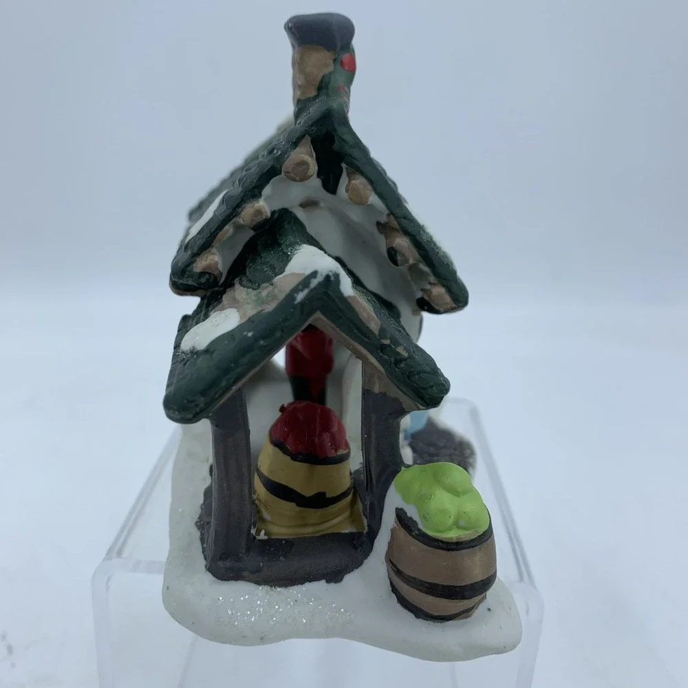 Vintage 2001 Cobblestone Corner Christmas‎ Village Apple Farm Stand Dollar Tree