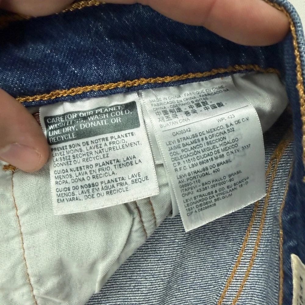 Levis 501‎ Original Fit Straight Leg Blue Denim Button Fly Jeans Mens 29x32