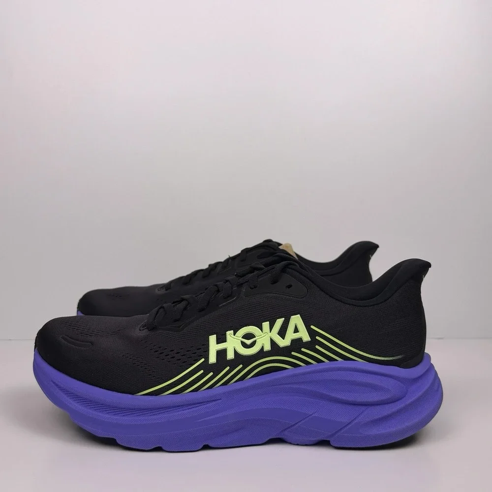 Hoka One One Clifton 11 Running Shoe Men Sz 10 Black/Purple 1176572 Sample