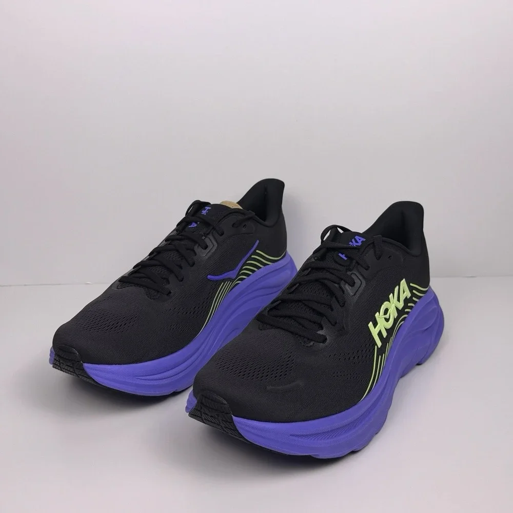 Hoka One One Clifton 11 Running Shoe Men Sz 10 Black/Purple 1176572 Sample