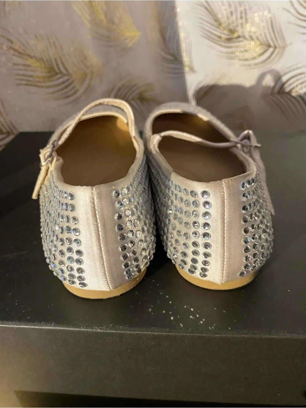 art class Girls' Ivory Rhinestone Mary Jane Flats