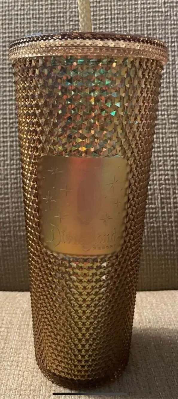 NIB Disney Parks Disneyland Limited Edition Starbuck Gold Tumbler 24oz