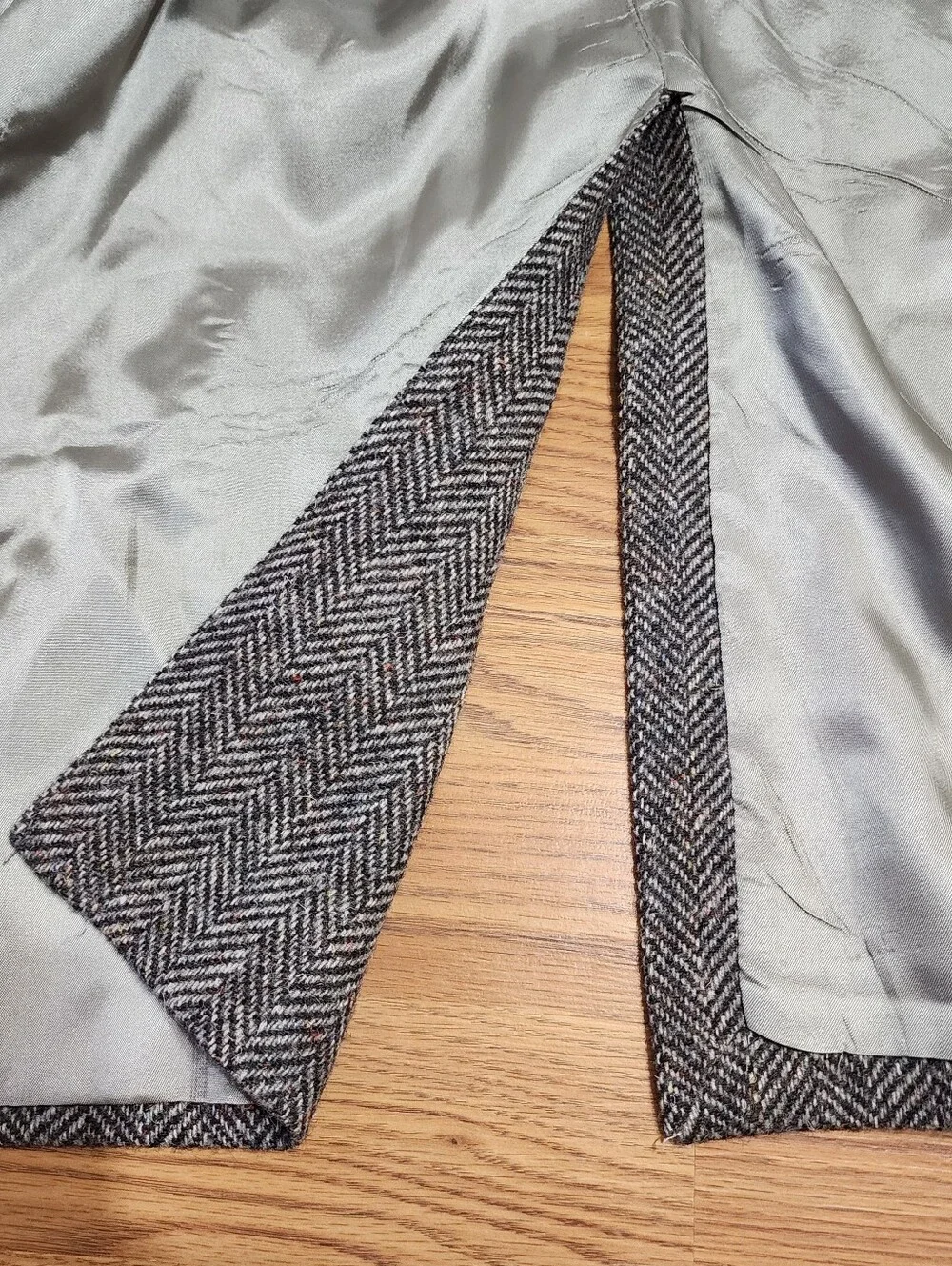 Vtg Pendleton Western Blazer Mens 46L Gray Wool Tweed Sport Coat USA Bi Swing