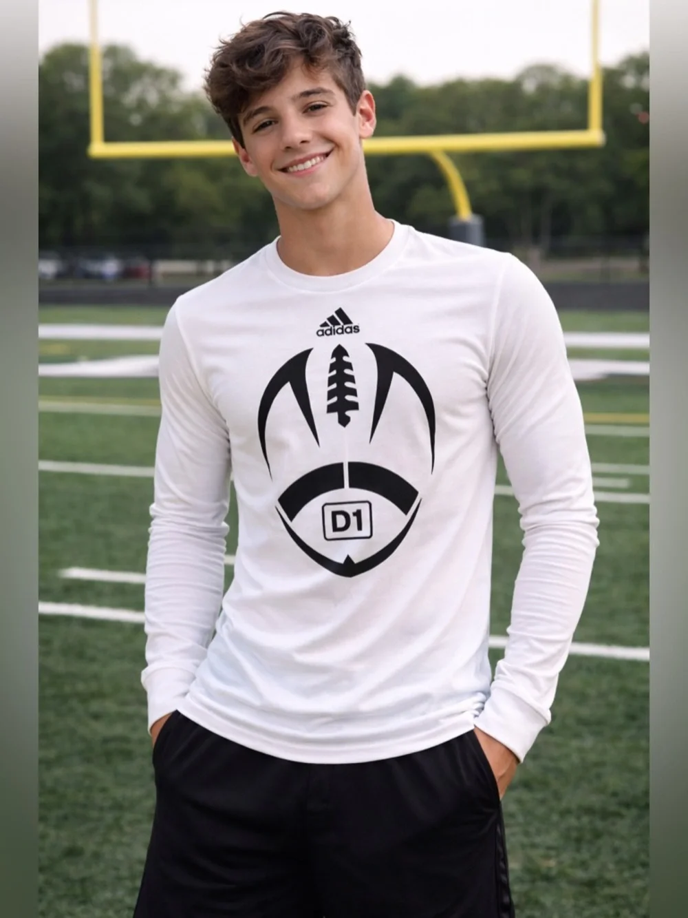 Adidas D1 Football Long Sleeve Performance Tee XS Rare Athletic Fit