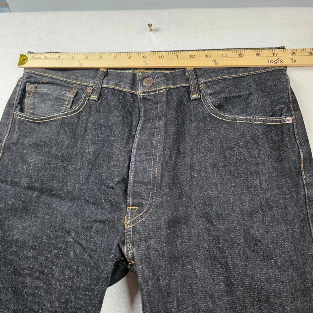 Levi's‎ 501 Original Fit Jeans Mens 36x32 Dark Indigo Button Fly Straight Leg