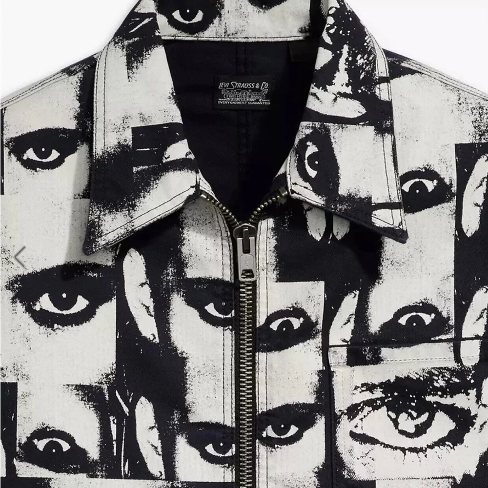 Levis x Roemello Ugale Skateboarding Garage Jacket Black/White Men’s Size L New