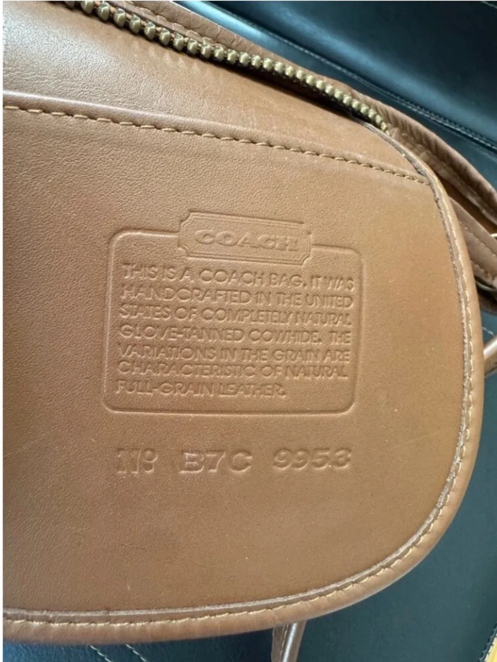 Vintage COACH Helen 9953 British Tan Leather Duffle Feed Sac
