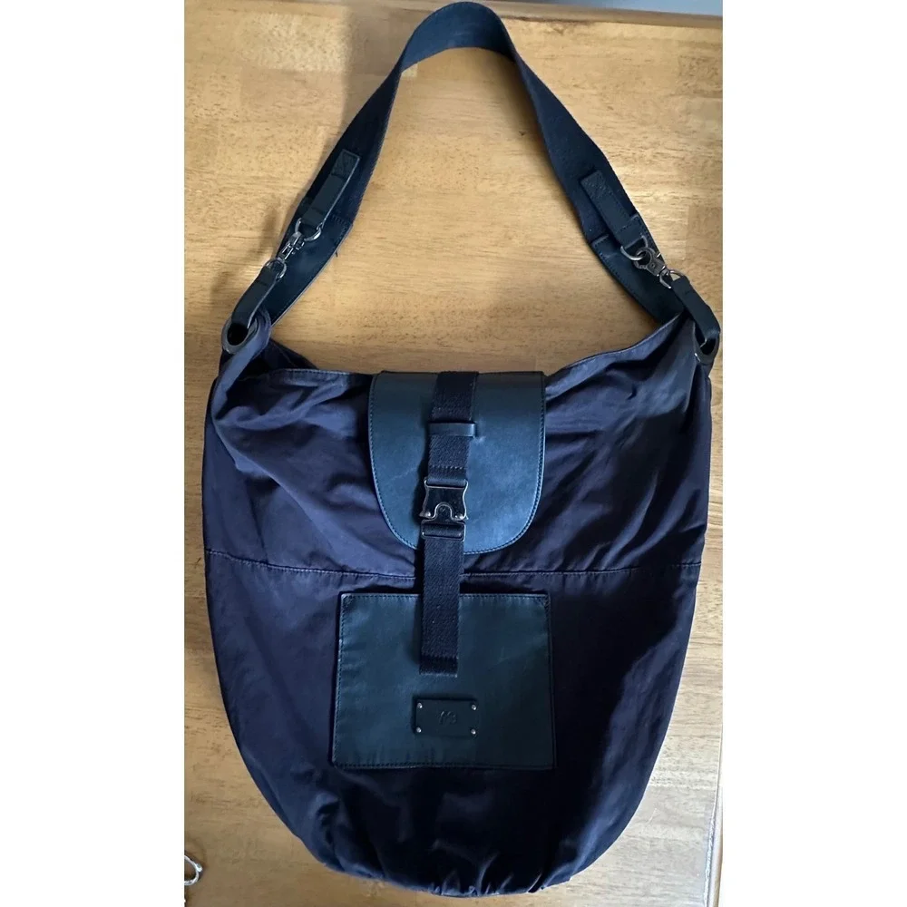 Y-3 Yohji Yamamoto Adidas Messenger Bag Black Nylon‎ Leather Crossbody 15