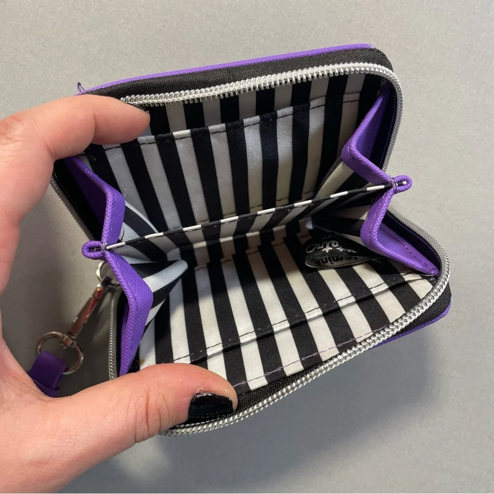 Marc Tetro Bichon Frise Wristlet Wallet, Zip Around Design, Purple, 4